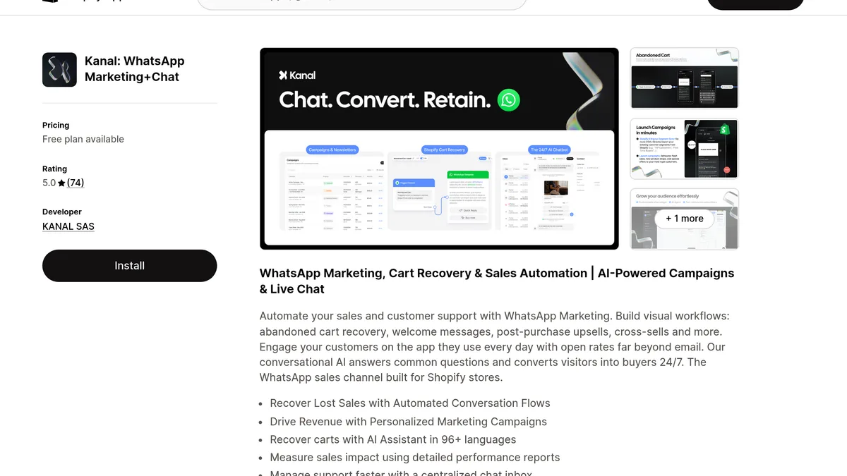 WhatsApp abandoned cart recovery message on mobile
