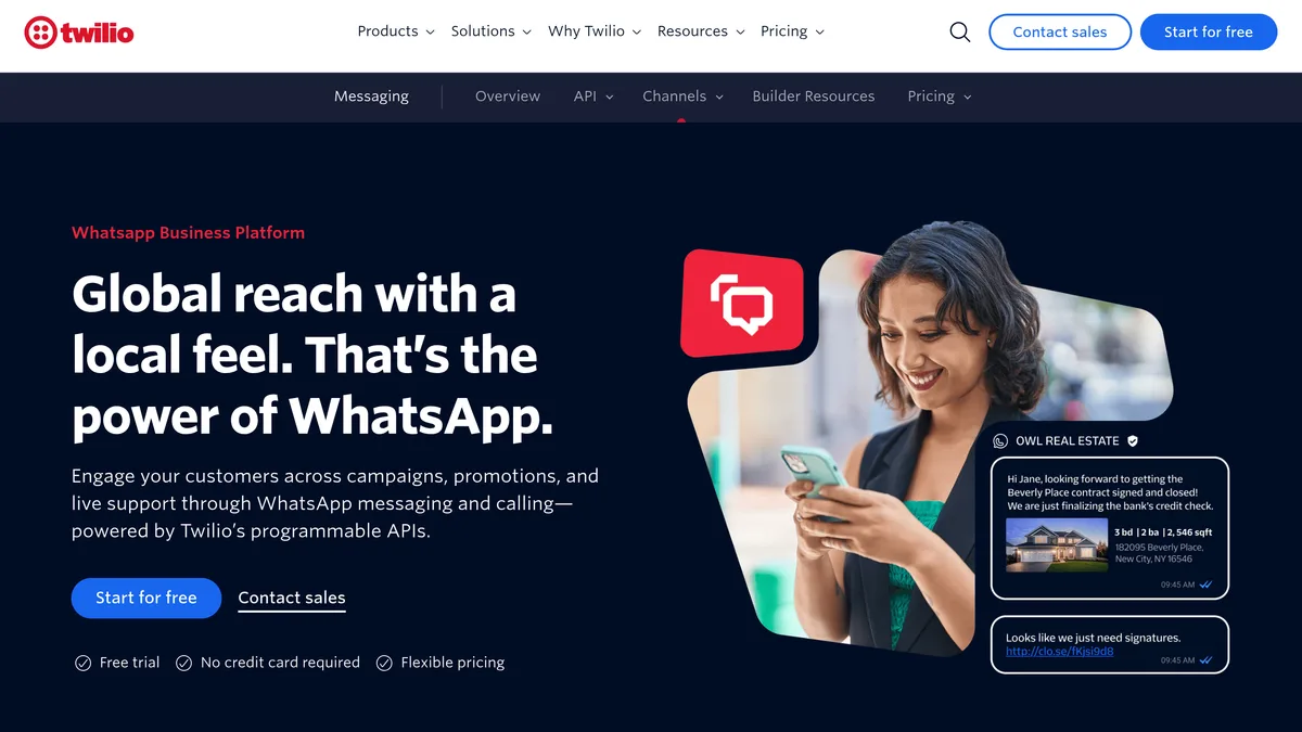 Twilio WhatsApp messaging platform